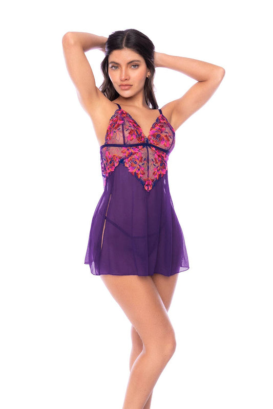 7644 Babydoll with matching Thong by Mapale