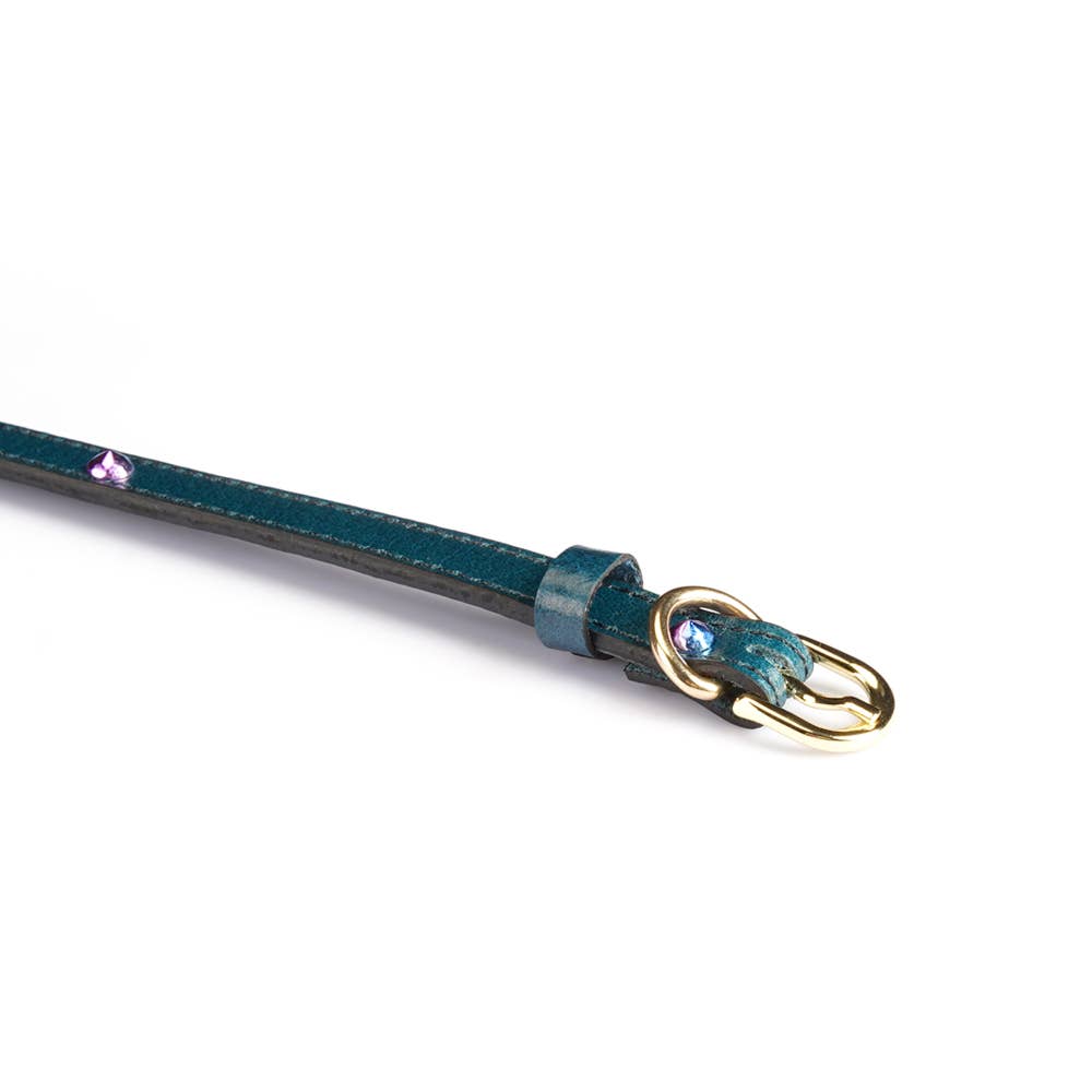 0.4" Wide Luxury Leather O-Ring Choker with Rivets