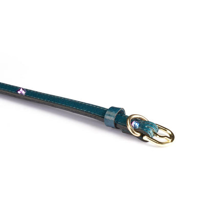 0.4" Wide Luxury Leather O-Ring Choker with Rivets