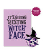 Halloween Witch Face Greeting Card w/Sticker by Eldorado Trading Company