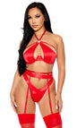 Soft Life Satin Bra and Garter Belt Lingerie Set