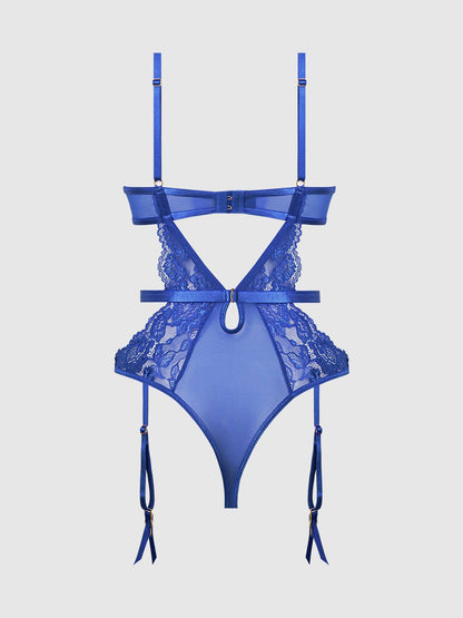 HARLOW LACE & MESH UNDERWIRE TEDDY by House of Desire