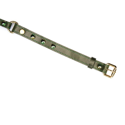 Liebe Seele - Luxury Green Leather Ball Gag with Green Rivets