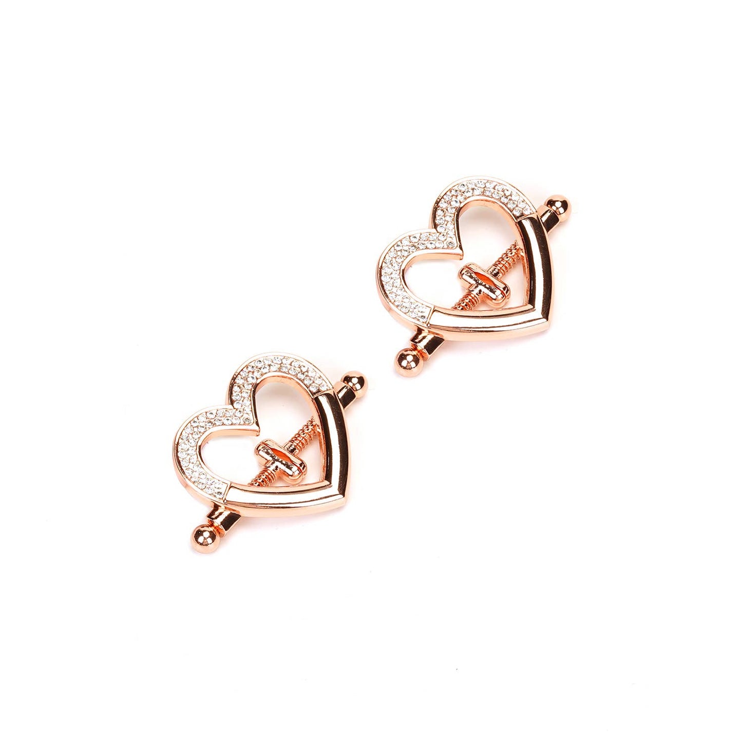 Liebe Seele- Heart-shaped Nipple Clamps with Rhinestones