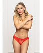 Lace Panty w/Heart Cut Out Back &amp; Pearl Chain Detail - Red XL by Eldorado Trading Company