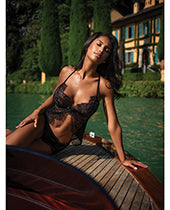 Dreamer's Lust Scalloped Eyelash Lace and Satin 2 pc Camisole Set - Black XL by Eldorado Trading Company