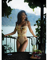 Gilded Beauty Metallic Shimmer Mesh Teddy w/Rhinestone Accents - Gold XL by Eldorado Trading Company