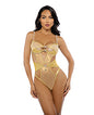 Gilded Beauty Metallic Shimmer Mesh Teddy w/Rhinestone Accents - Gold XL by Eldorado Trading Company