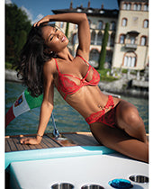 Baroque Heart Embroidered Lace 2 pc Set - Red XL by Eldorado Trading Company