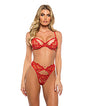 Baroque Heart Embroidered Lace 2 pc Set - Red XL by Eldorado Trading Company
