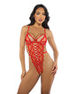 Baroque Heart Embroidered Lace Teddy - Red XL by Eldorado Trading Company