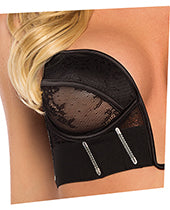 Belle Noir Chantilly Lace and Satin 2 pc Bustier Set - Black XL by Eldorado Trading Company
