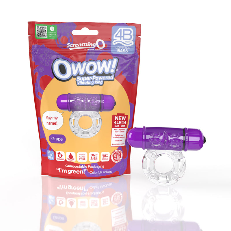 Screaming O 4B OWow Vibrating Cockring Grape by Screaming O