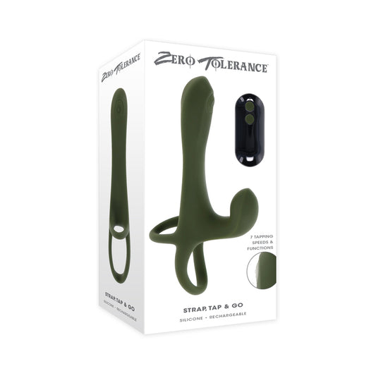 Zero Tolerance Strap Tap & Go  Rechargeable Vibrating Girth Enhancer Silicone Green