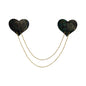 Pastease Chains: Black Shattered Disco Ball Heart with Gold Chains Pasties by Pastease