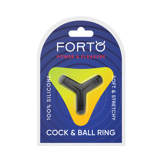 Forto F-59: Tri Cock & Ball Ring Black by Vvole