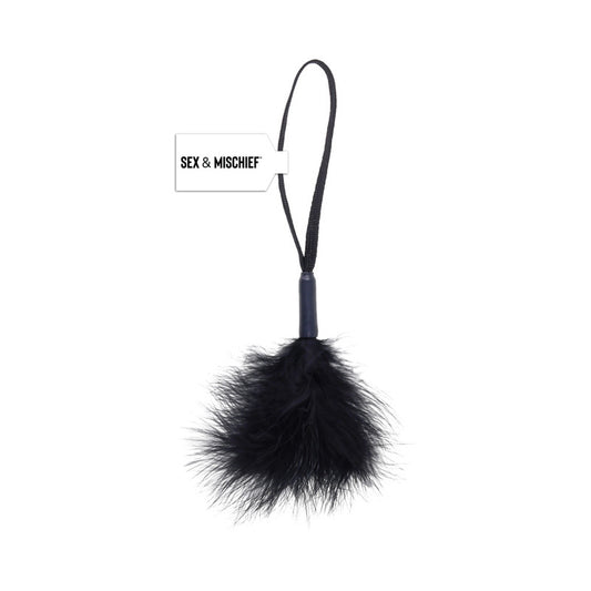 Sportsheets Sex & Mischief Peaches 'n CreaMe Wrist Feather Tickler Black by Sportsheets