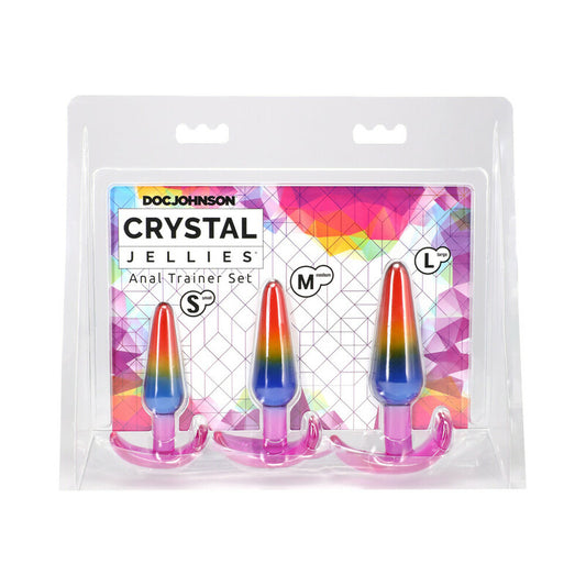 Crystal Jellies Anal Trainer Set S/M/L Rainbow by Doc Johnson