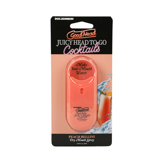 GoodHead Juicy Head Cocktails Dry Mouth Spray To-Go Peach Bellini by Doc Johnson