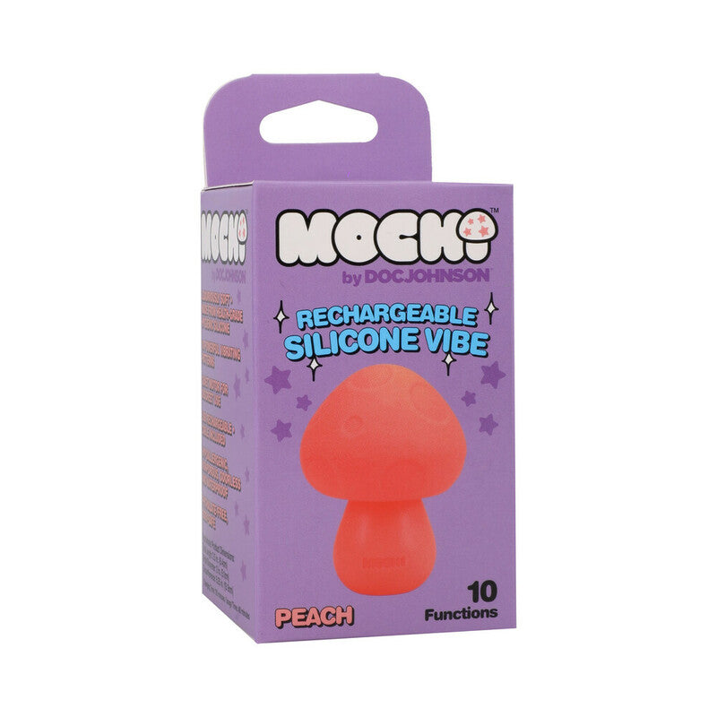 Mochi Mushroom Rechargeable Silicone Vibe Peach by Doc Johnson