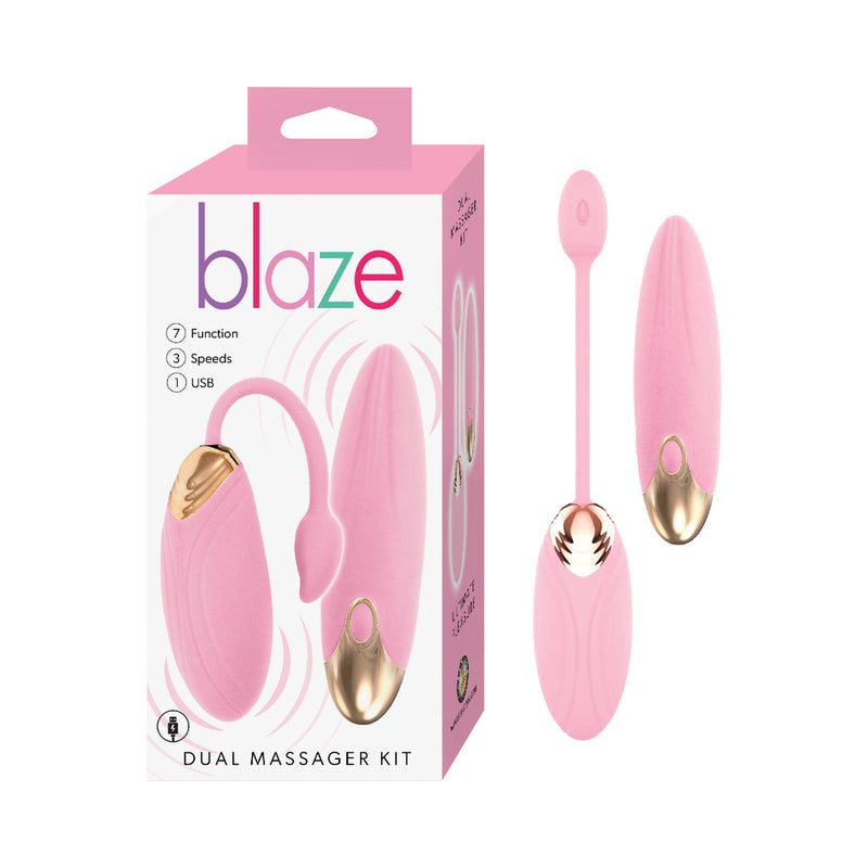 Blaze Dual Massager Kit Pink by Nasstoys