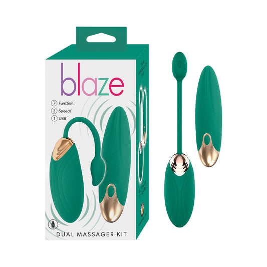 Blaze Dual Massager Kit Green by Nasstoys