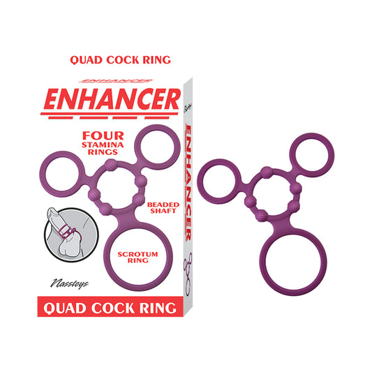 Enhancer Quad Cockring Rubine Red by Nasstoys