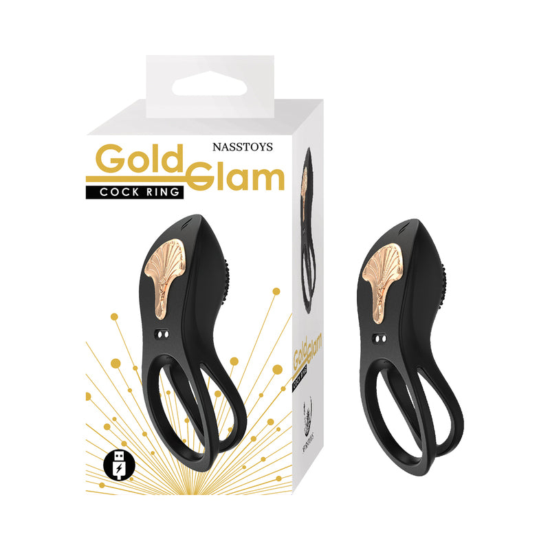 Gold Glam Cockring Black by Nasstoys