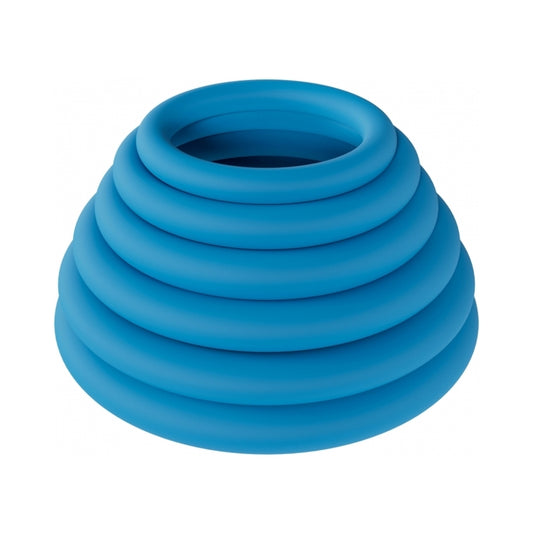 LEVELZ Classic Silicone Cock Ring Set of 6 All Sizes Teal by Shots America LLC