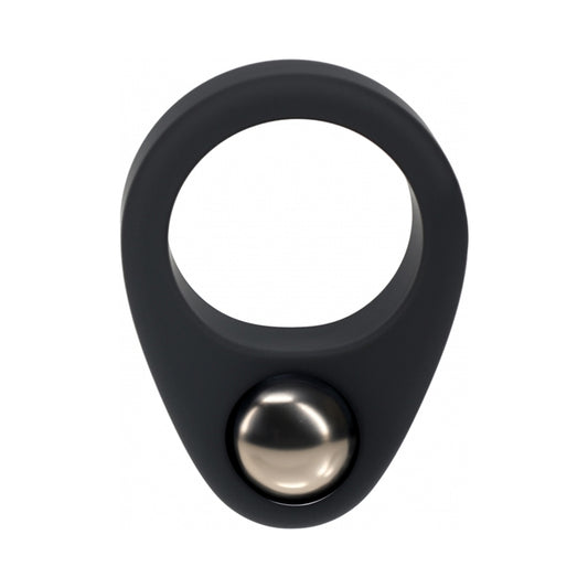 LEVELZ Liquid Silicone Single Weighted Ball Cock Ring Black by Shots America LLC