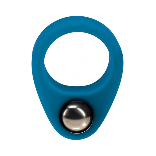 LEVELZ Liquid Silicone Single Weighted Ball Cock Ring Teal by Shots America LLC