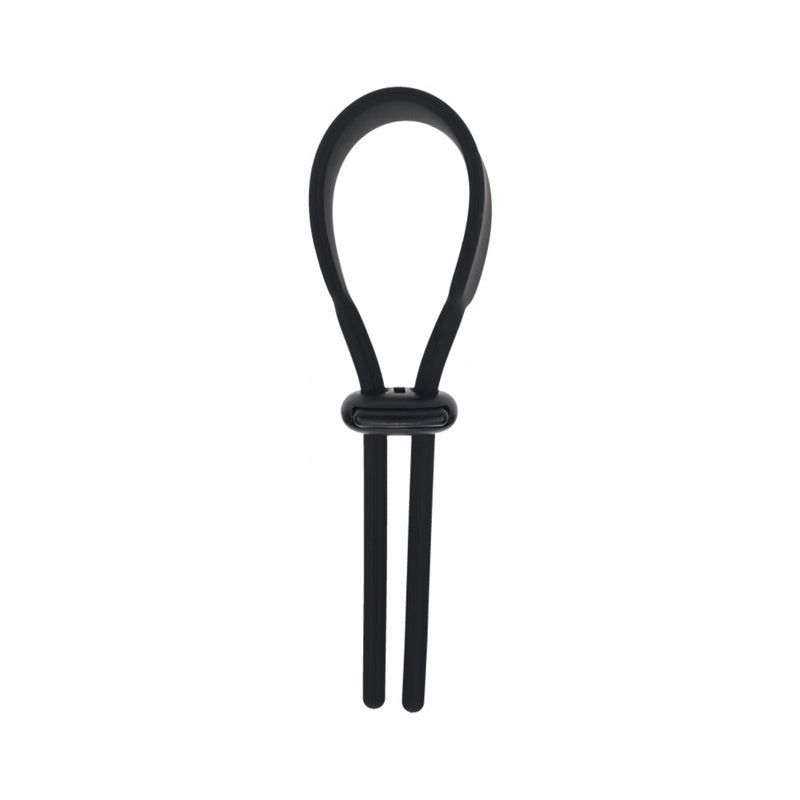 LEVELZ Wide Adjustable Silicone Lasso Cock Ring 5mm Black by Shots America LLC