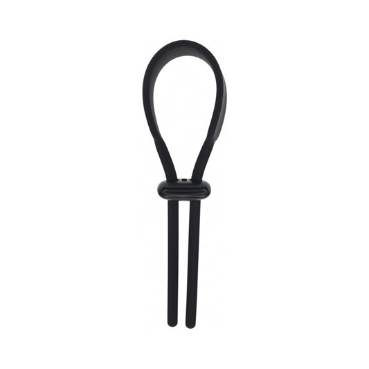 LEVELZ Wide Adjustable Silicone Lasso Cock Ring 5mm Black by Shots America LLC