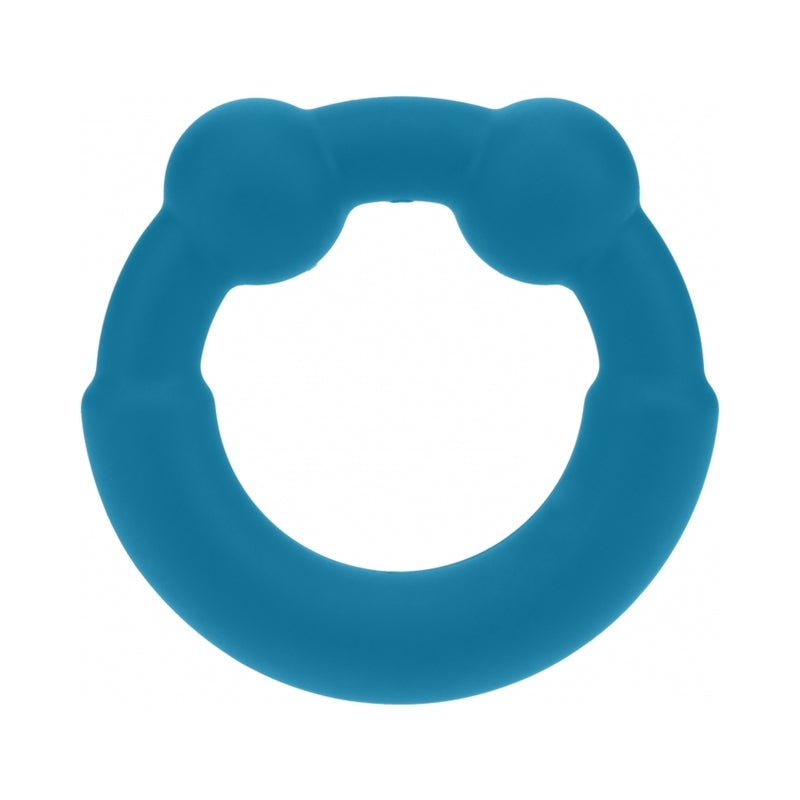 LEVELZ Metal & Silicone Cock Ring Teal by Shots America LLC