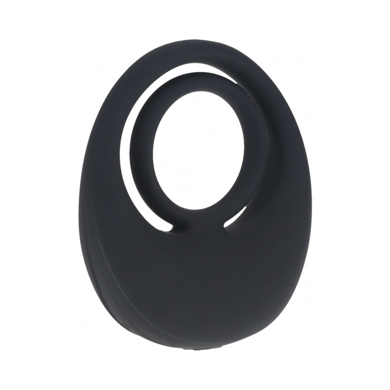 LEVELZ Vibrating Liquid Silicone Cock & Ball Ring Black by Shots America LLC