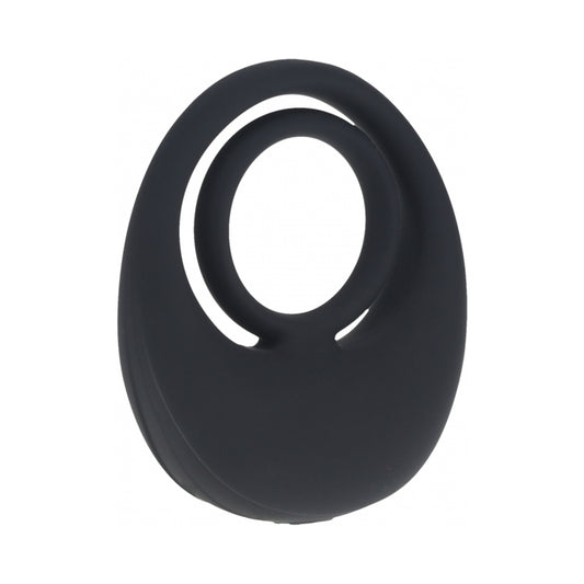 LEVELZ Vibrating Liquid Silicone Cock & Ball Ring Black by Shots America LLC