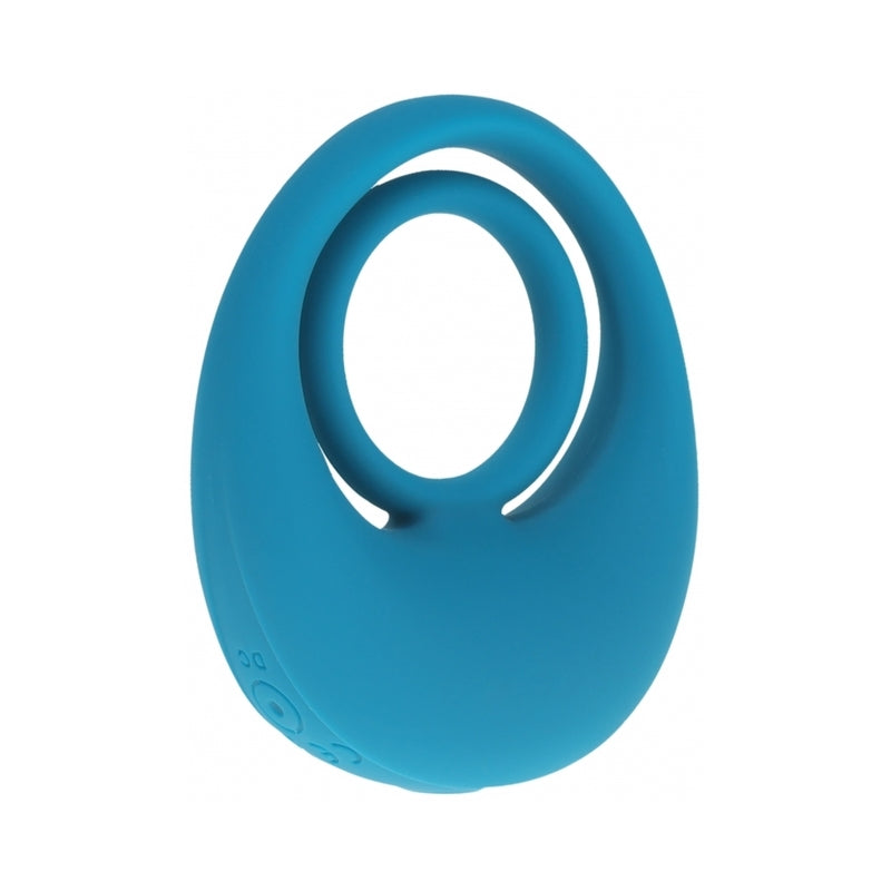 LEVELZ Vibrating Liquid Silicone Cock & Ball Ring Teal by Shots America LLC