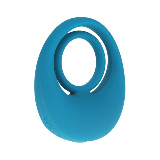 LEVELZ Vibrating Liquid Silicone Cock & Ball Ring Teal by Shots America LLC