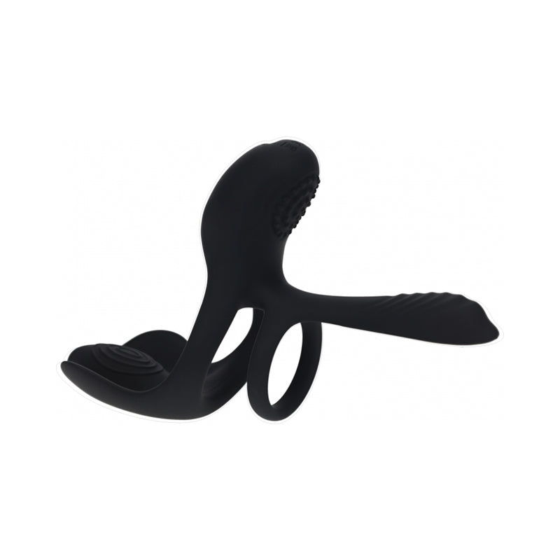 LEVELZ Triple Motor Vibrating Silicone Cock Ring Black by Shots America LLC