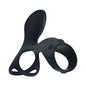 LEVELZ Vibrating Silicone Cock & Ball Ring with Shaft Loop Black by Shots America LLC