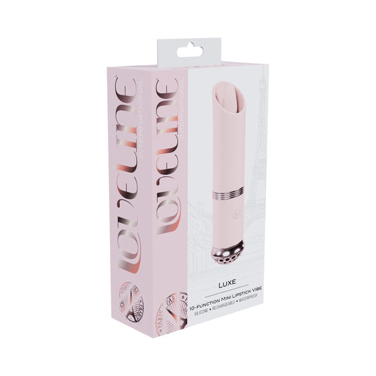 Loveline Luxe Rechargeable Silicone Mini Lipstick Vibrator Pink by Shots America LLC