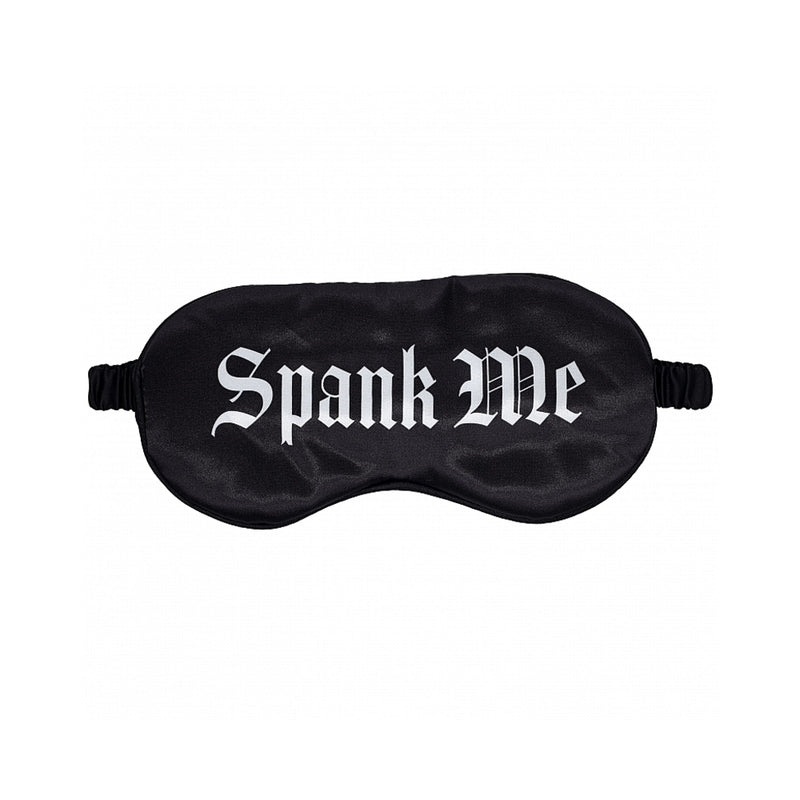 Ouch! Spank Me Printed Mask Satin Black