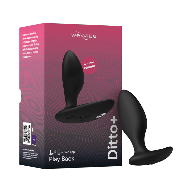 We-Vibe Ditto+ Rechargeable Remote Control Vibrating Anal Plug Satin Black by We-Vibe