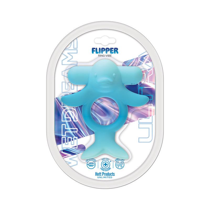 Wet Dreams Flipper Ring Vibe Dolphin Cockring with Bullet by Hott Products Unlimited