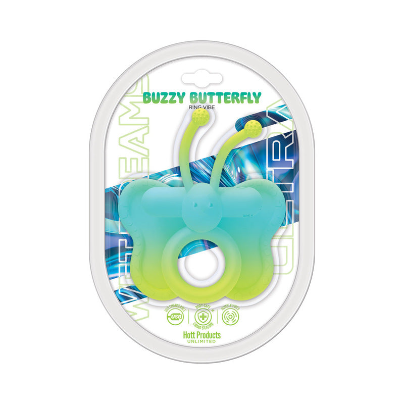 Wet Dreams Buzzy Butterfly Ring Vibe Dual Color Cockring with Bullet by Hott Products Unlimited