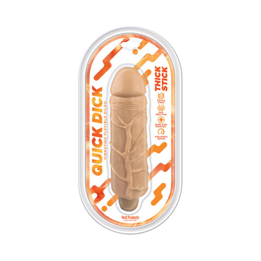 Quick Dick Thick Stick 7.75 in. Vibrating Flexible Dildo by Hott Products Unlimited