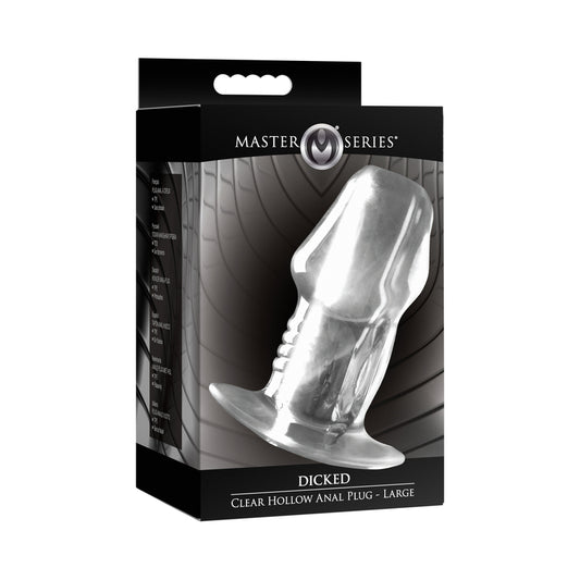 Master Series Dicked Clear Hollow Anal Plug Large by XR LLC