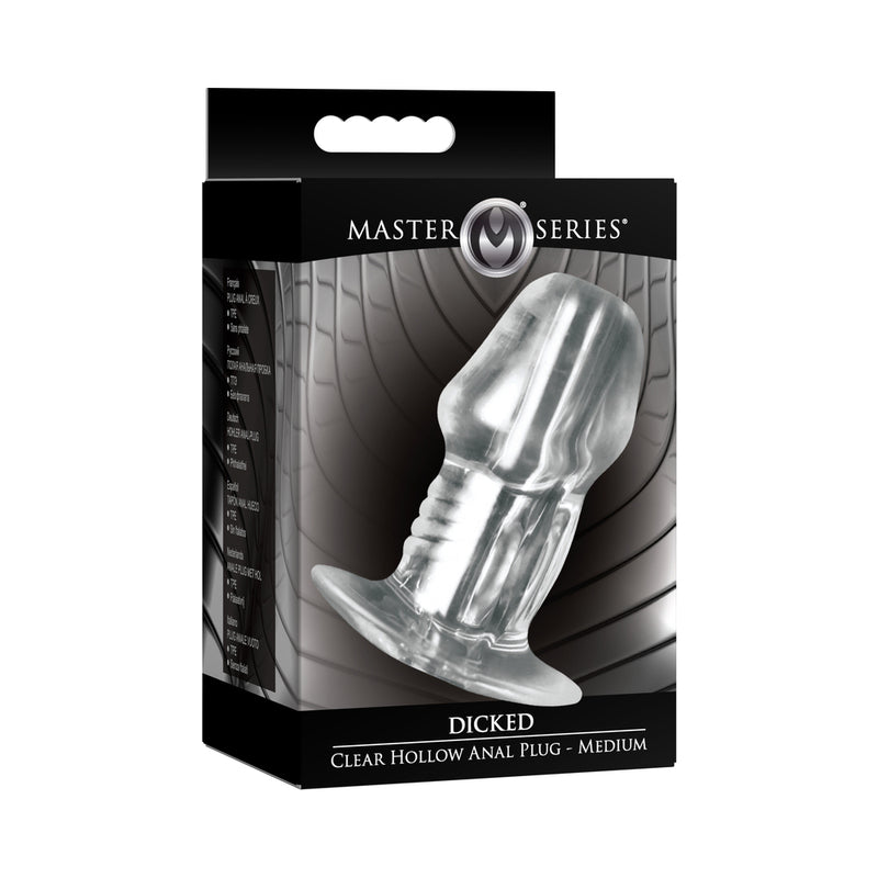 Master Series Dicked Clear Hollow Anal Plug Medium