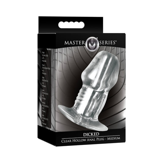 Master Series Dicked Clear Hollow Anal Plug Medium by XR LLC