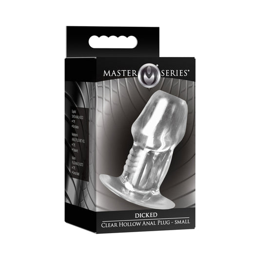 Master Series Dicked Clear Hollow Anal Plug Small by XR LLC